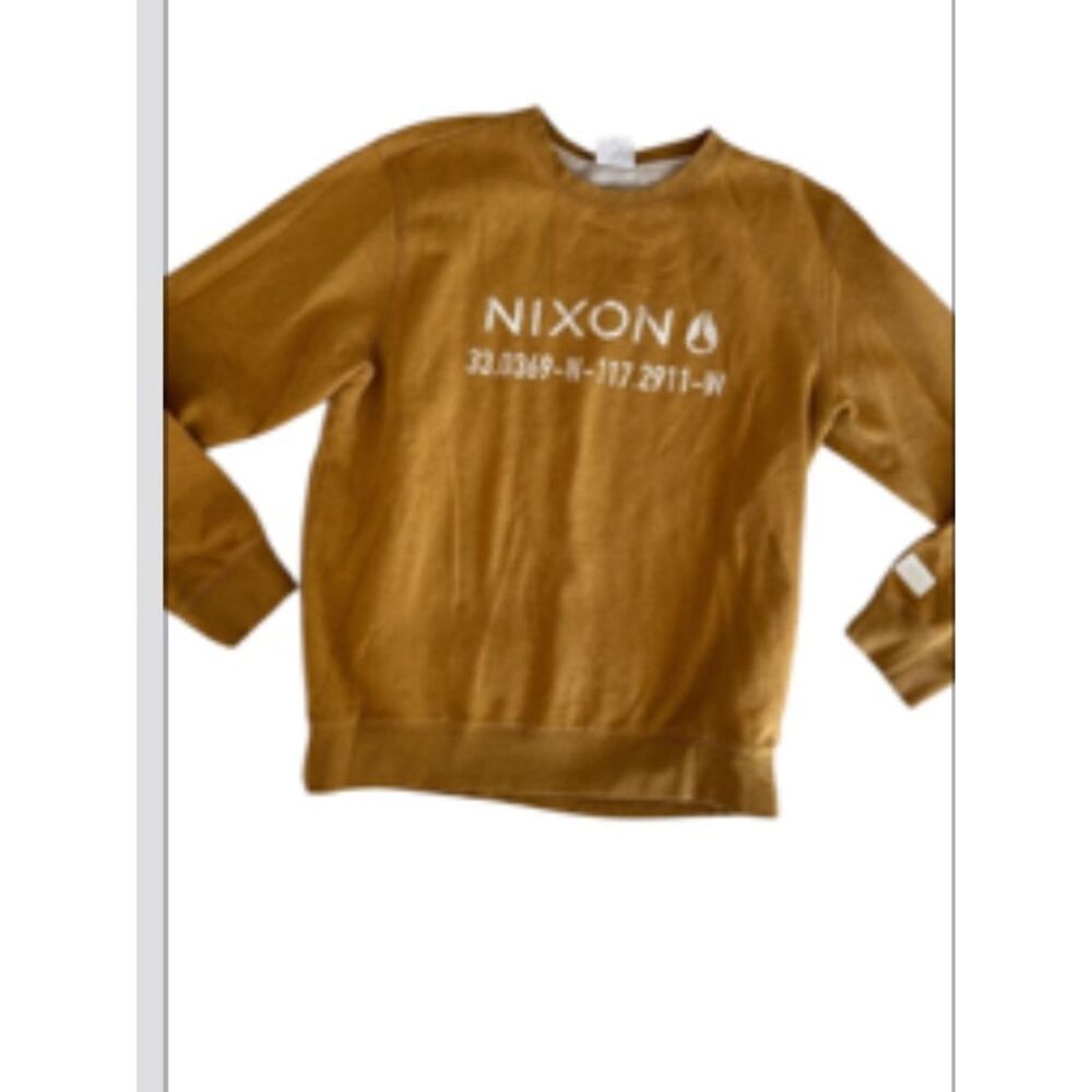 Nixon Mustard Logo Sweatshirt in Warm Gold medium